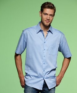 Men's Chambray Business Shirt shortsleeve