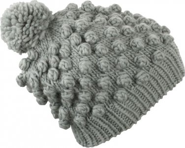 Knitted Beanie with Pimples & Pompon