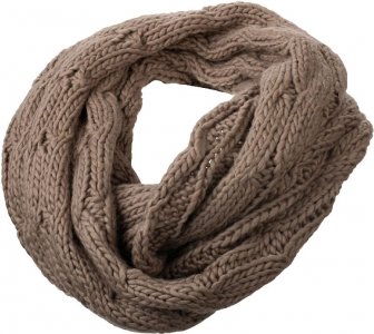 Knitted tube scarf with cable stitching