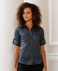 Twill blouse 3/4 sleeve