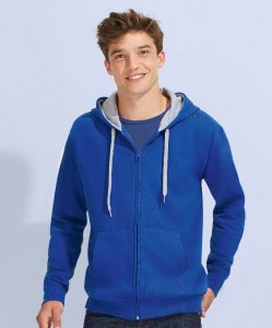 Men's Contrasted Hooded Sweat Jacket