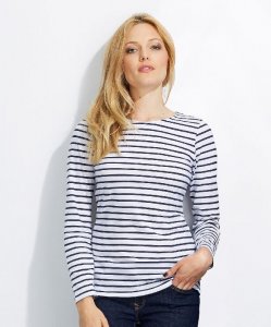 Ladies' T-Shirt with Stripes longsleeve